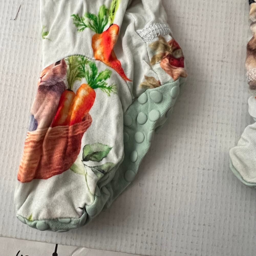 Bums & Roses Footies Rabbit Carrot One Piece Zip Up Toddler Size 2T - Picture 5 of 6